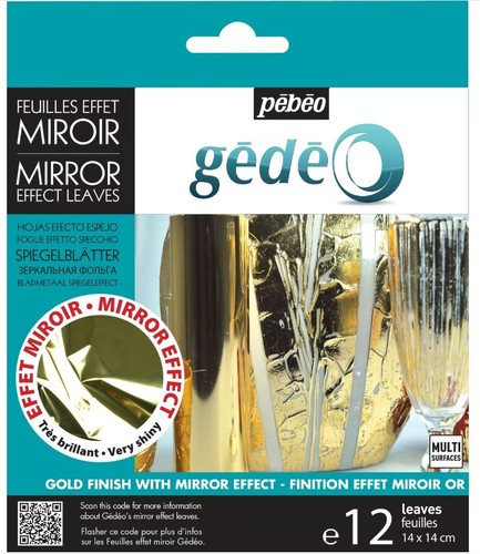 חבילת 12 עלי זהב, דגם  GEDEO MIRROW EFFECT  (14X14 ס