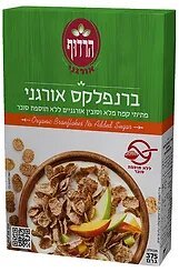 ברנפלקס אורגני פתיתי קמח מלא וסובין אורגניים (375 גרם) -  הרדוף 