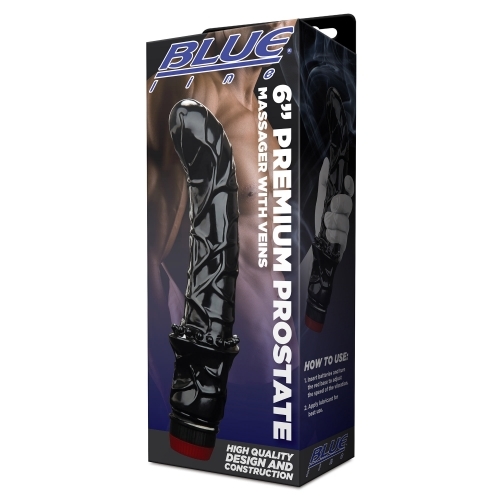 ויברטור פרמיום לפרוסטטה עם ורידים | Blue Line - Premium Prostate Massager With Veins