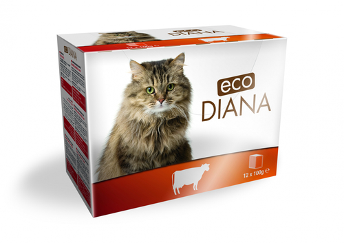 דיאנה פאוץ בטעם בקר לחתול  80 גרם Eco Diana
