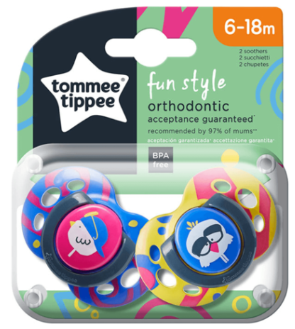 זוג מוצצים עם איורי חיות 6-18 חודשים Tommee Tippee