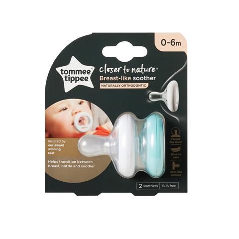 זוג מוצצים Closer to Nature Breast Like ‏6–0 חודשים טורקיז לבן ‏Tommee Tippee