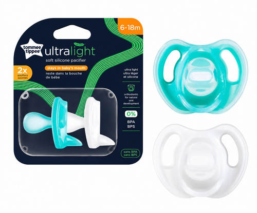 זוג מוצצי סיליקון Ultra Light ‏6–0 חודשים Tommee Tippee