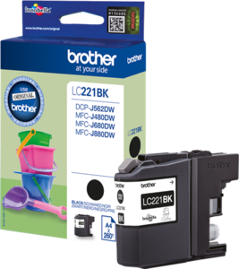 	דיו מקורי שחור למדפסת ברדר brother משולבת LC221BK לדגמים 480DW 680DW 880DW