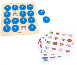 מי הזוג? משחק זיכרון עם לוח עץ ו 10 כרטיסיות להכרת צורות, צבעים, חיות ועוד