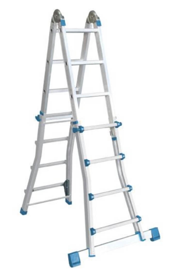 סולם טלסקופי קפיצי כולל מייצב 4X4