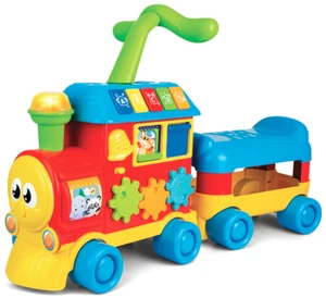 הליכון לימודי לתינוק בצורת רכבת 3 ב 1 דובר עברית - צבעוני