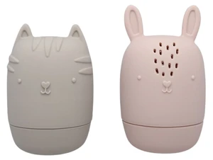 זוג שפריצונים למשחק באמבטיה - ורוד ארנב / אפור חתול