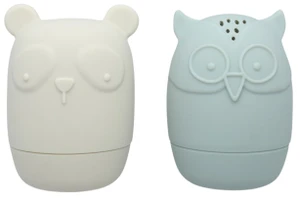 זוג שפריצונים למשחק באמבטיה - תכלת ינשוף / לבן פנדה