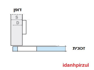 ציר ישר לדלת זכוכית עם סגירה שקטה 