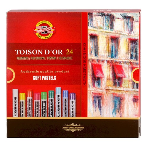 סט פסטל רך, 24 יח, עגול TOISON D'OR SOFT PASTEL
