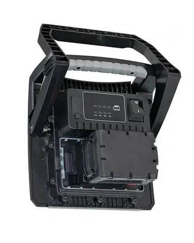 פנס זרקור לד נטען 4500 לומן +מתאמים לסוללות כלים נטענות 