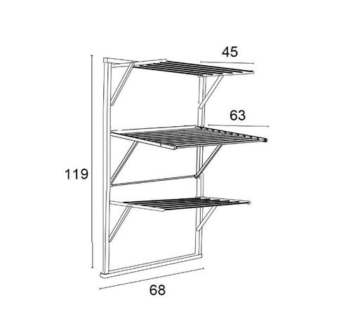  מתלה ייבוש כביסה טריו דובדבן KARIM wall drying rack