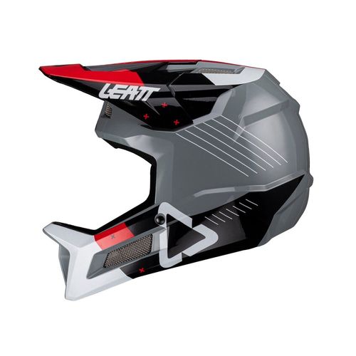 קסדת אינדורו מלאה לאופניים ליט אפור / אדום -  LEATT MTB 2.0 GRAVITY TITANIUM V23