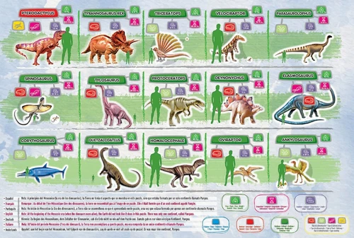 פאזל 150 חלקים לילדים - מפת העולם עם הדינוזאורים