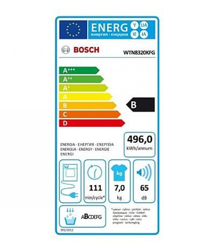 מייבש כביסה Bosch WTN8320KFG ‏7 ‏ק