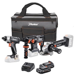 סט 18V אימפקט + משחזת זווית + פטישון  HUNTER