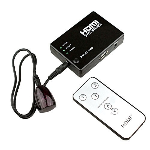 מפצל בורר 3 כניסות HDMI + שלט