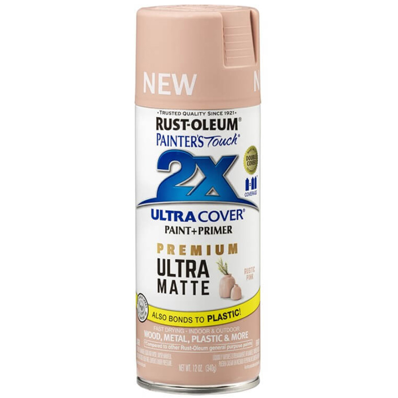 ספריי צבע 2X ורוד כפרי 340 גרם - ULTRA COVER Premium Ultra Mate Rust-Oleum