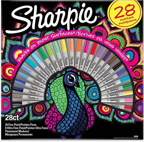 סט 28 טושים SHARPIE PERMANENT -טווס (מהדורה מיוחדת)