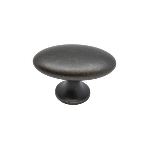 ידית כפתור Oval Simple - חום עתיק