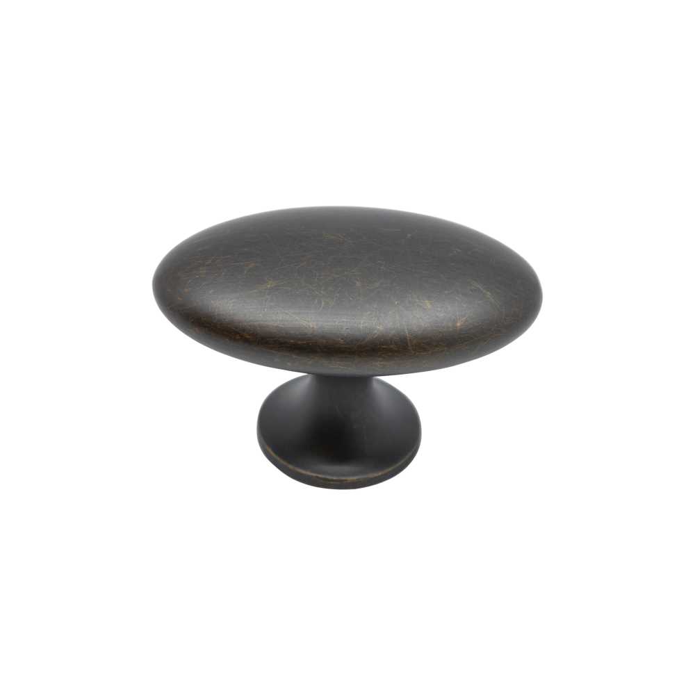 ידית כפתור Oval Simple - חום עתיק