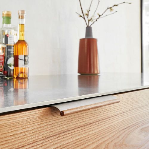 ידית Edge Wood ניקל מוברש / עץ אלון - 200 מ