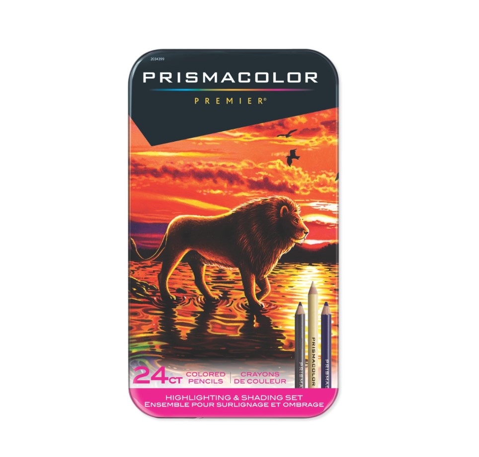 24 עפרונות צבעוניים פריזמה קולור Prismacolor (גווני אור וצל)