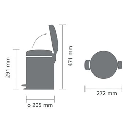 פח פדל 5 ליטר NewIcon - כרום מבריק Brabantia