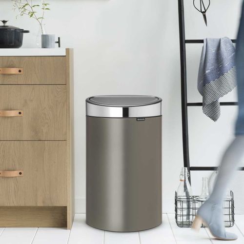 פח טאץ אובלי 40 ליטר - פלטיניום Brabantia