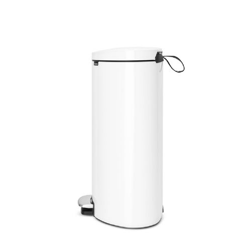 פח פדל אובלי - גב שטוח, 40 ליטר - לבן Brabantia