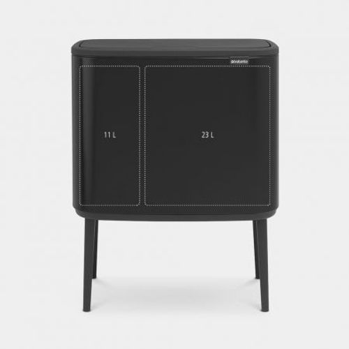 פח טאץ הפרדה 23+11 ליטר BO - שחור מט Brabantia