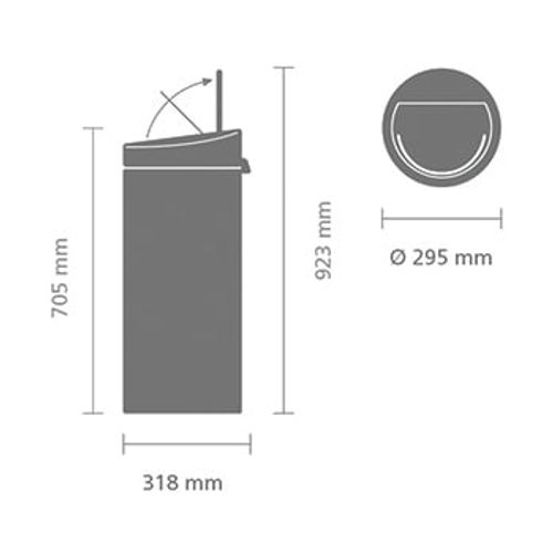 פח טאץ 30 ליטר - ניקל מוברש Brabantia