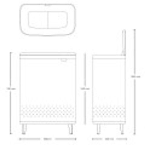 סל כביסה מחולק 45+45 ליטר - BO - שחור מט Brabantia