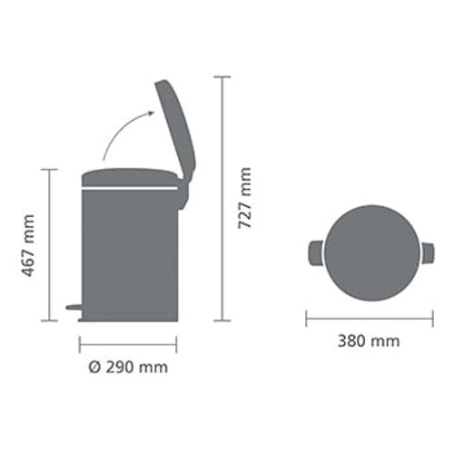 פח פדל 20 ליטר NewIcon - בז' עדין Brabantia