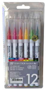טוש מכחול זיג ZIG CLEAN COLOR - סט 12 צבעים