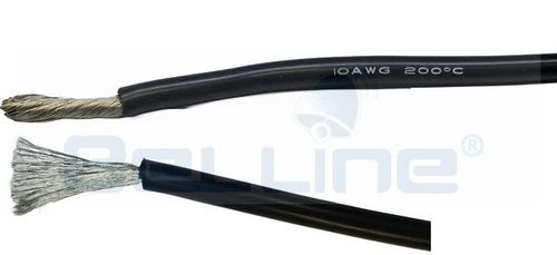 כבל מתח 14AWG - 3.5mm בידוד סיליקון צבע שחור גמיש במיוחד