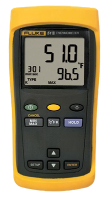 מד טמפרטורה דיגיטלי עם חיישן מגע (Single Input) דגם Fluke 51 II