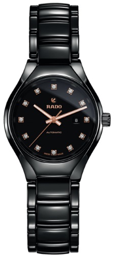שעון RADO TRUE קרמי אוטומטי יהלומים לאישה (30 ממ)