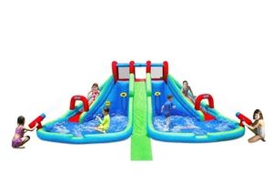 פארק מים ענק מגה מירוצים עם 3 מגלשות דגם 9283B מבית הפיהופ