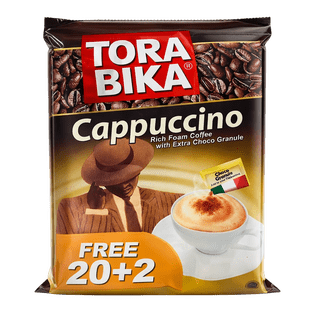 TORA BIKA - טורביקה אבקה להכנת משקה בטעם קפוצ'ינו 550 גרם 22 יחידות 25 גרם
