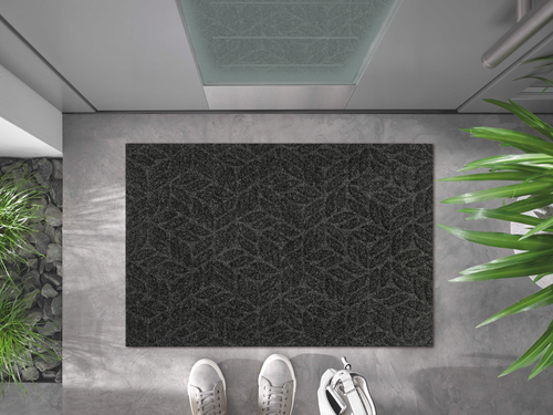 מפתן כניסה עלים אפור כהה  DUNE LEAFS floor mat 60X90