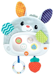 פעלולון מראת קסם אורקולית מבד עם מצב יום ולילה וחיבור למיטה/עריסה/עגלה - ארנבון