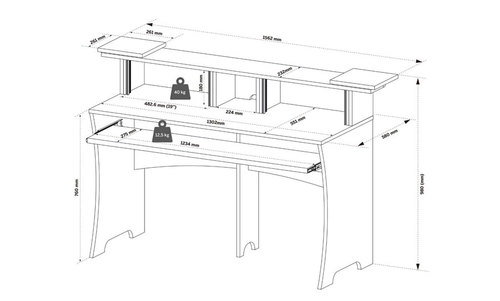שולחן לאולפן ביתי או תחנת עבודה - Glorious Workbench - לבן