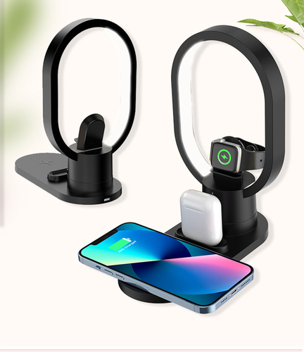 מעמד טעינה 4 ב-1 משולב מנורת לילה Qi Energy LIGHT