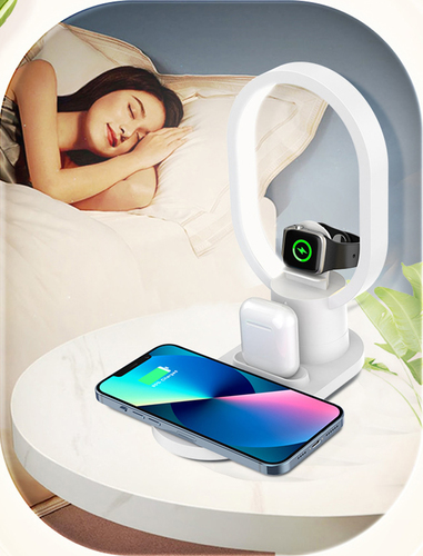 מעמד טעינה 4 ב-1 משולב מנורת לילה Qi Energy LIGHT