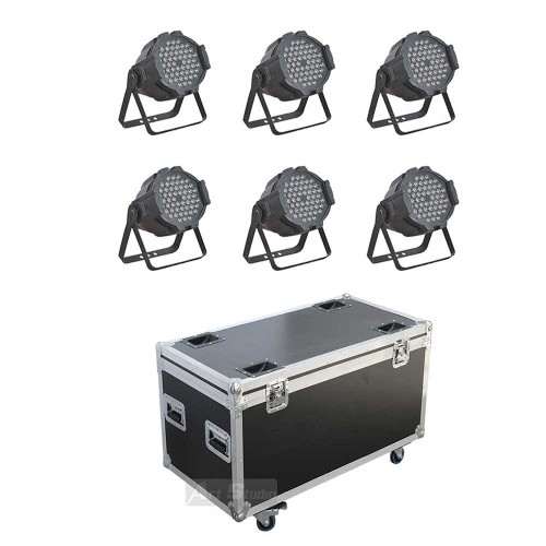 6 פנסים עם קייס 54X3W RGBW
