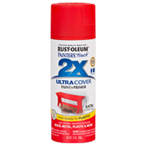 ספריי צבע כולל שכבת יסוד צבע אדום פופי  -  ULTRA COVER 2X Satin Poppy Red Rust-Oleum