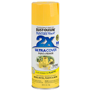 ספריי צבע כולל שכבת יסוד צבע צהוב מבריק -  ULTRA COVER 2X Gloss Sun Yellow Rust-Oleum