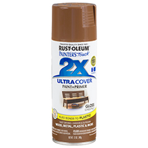 ספריי צבע כולל שכבת יסוד צבע ערמון מבריק  -  ULTRA COVER 2X Gloss Chestnut Rust-Oleum